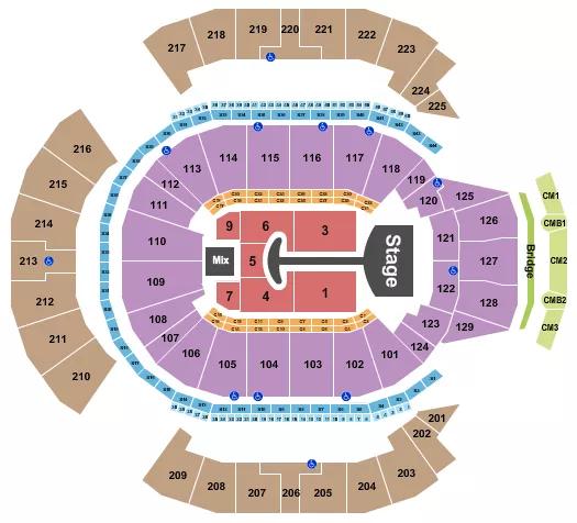 LADY GAGA Seating Map Seating Chart