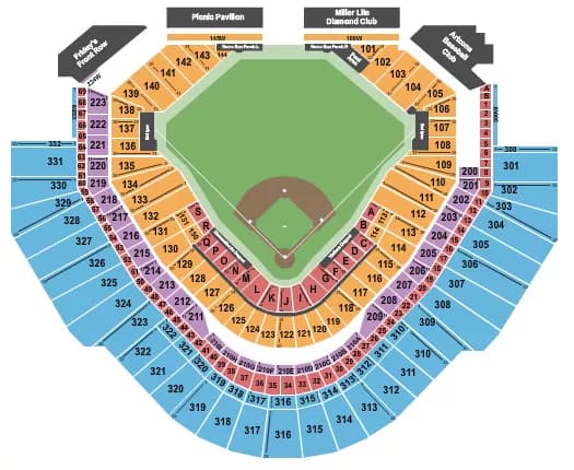 BASEBALL Seating Map Seating Chart