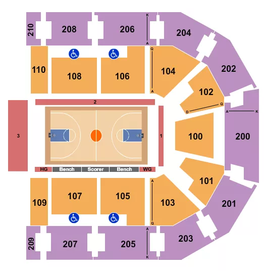 CHESAPEAKE EMPLOYERS INSURANCE ARENA HARLEM GLOBETROTTERS Seating Map Seating Chart