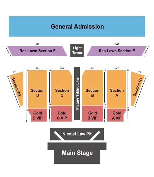 COUNTRY FEST Seating Map Seating Chart