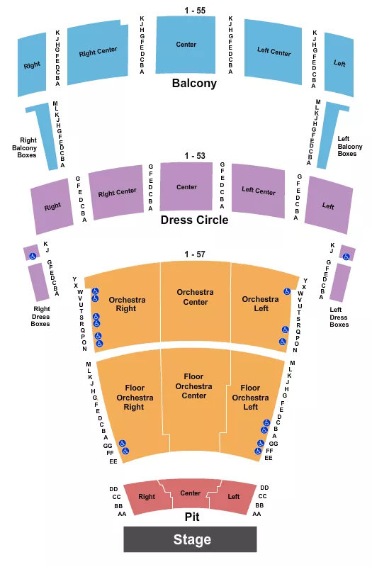 END STAGE Seating Map Seating Chart