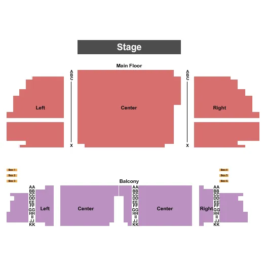END STAGE Seating Map Seating Chart