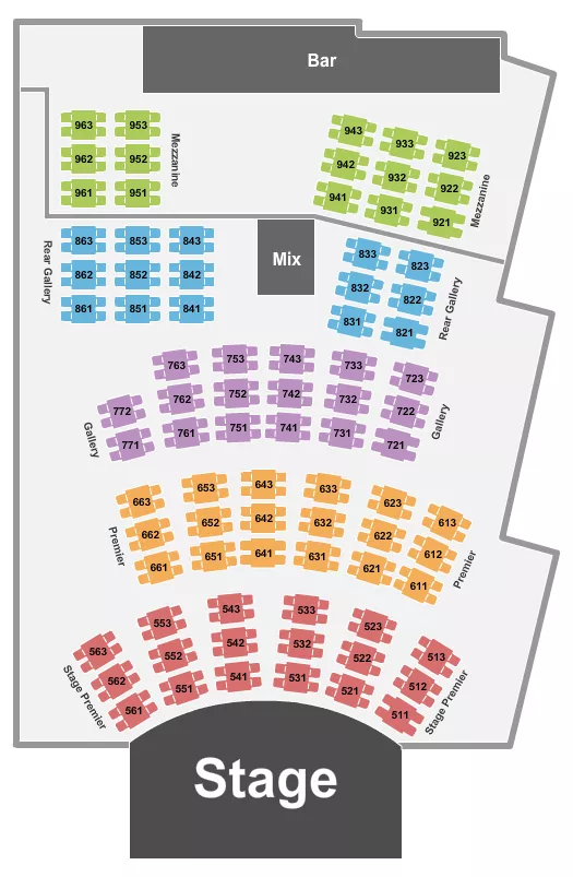 CITY WINERY PHILADELPHIA ENDSTAGE 4 Seating Map Seating Chart
