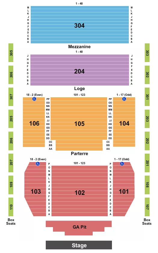 ENDSTAGE GA PIT Seating Map Seating Chart