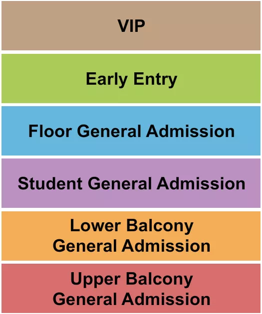 VIP EARLYENTRY GA BALC Seating Map Seating Chart