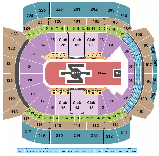 BURNA BOY Seating Map Seating Chart