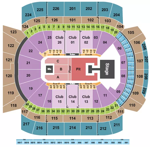 DEMI LOVATO Seating Map Seating Chart