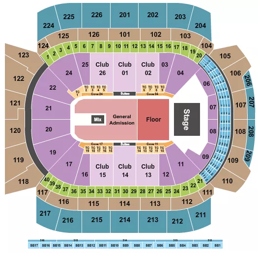 ENDSTAGE FLOOR GA Seating Map Seating Chart
