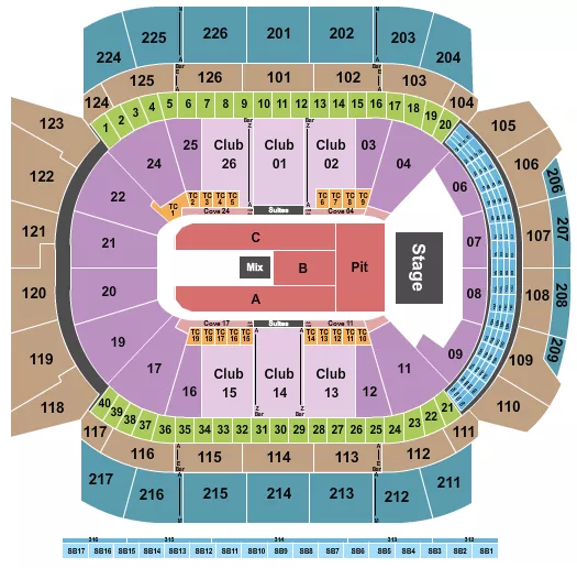 ENDSTAGE GA PIT RSV FLOOR Seating Map Seating Chart