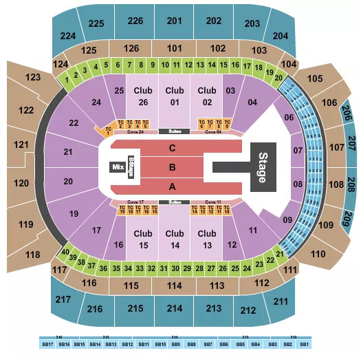 J BALVIN Seating Map Seating Chart