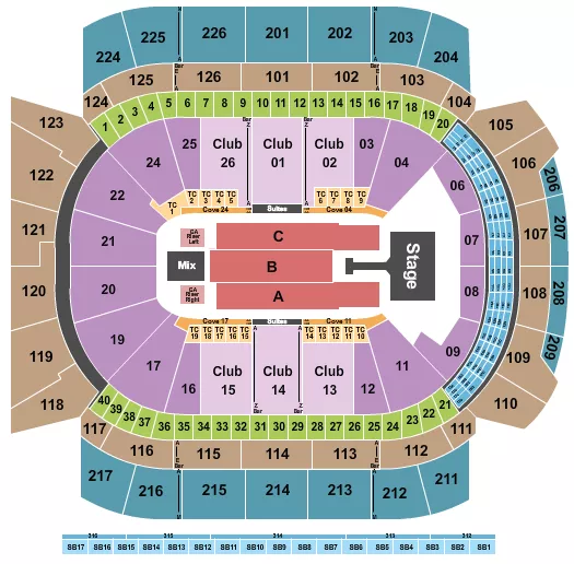JONAS BROTHERS Seating Map Seating Chart