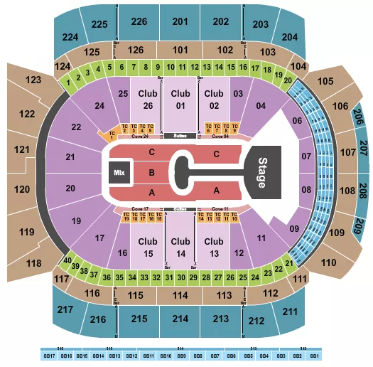 LADY GAGA Seating Map Seating Chart