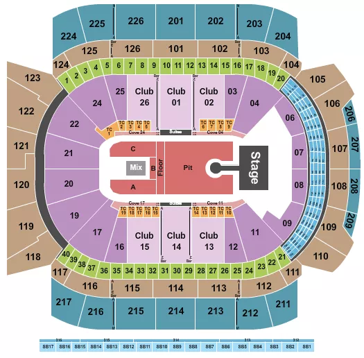 LOUIS TOMLINSON Seating Map Seating Chart