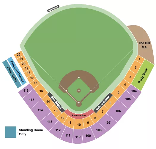 SPRING TRAINING Seating Map Seating Chart