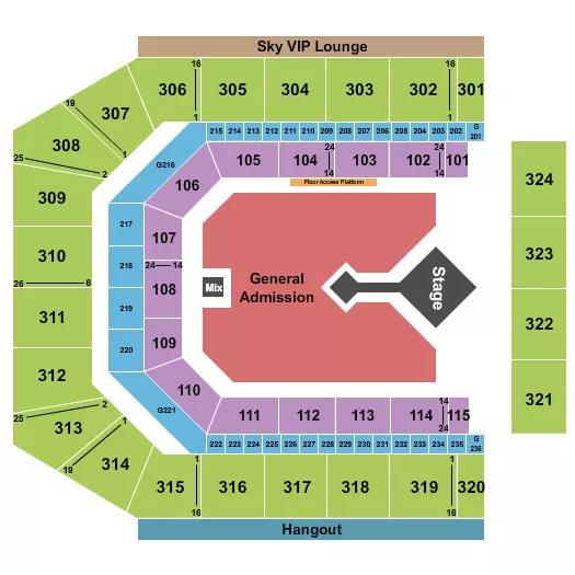 CO OP LIVE DAVE Seating Map Seating Chart