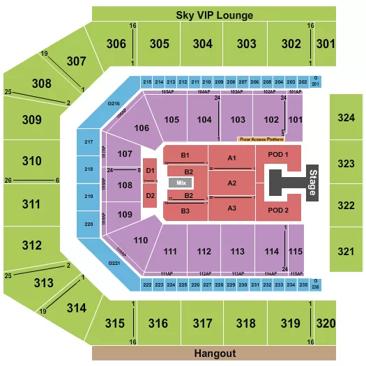 CO OP LIVE ENDSTAGE GA GOLD 4 Seating Map Seating Chart