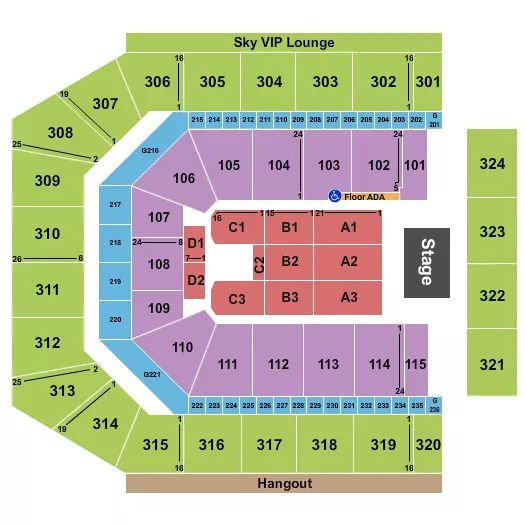 CO OP LIVE ENDSTAGE W 200 LEVEL Seating Map Seating Chart