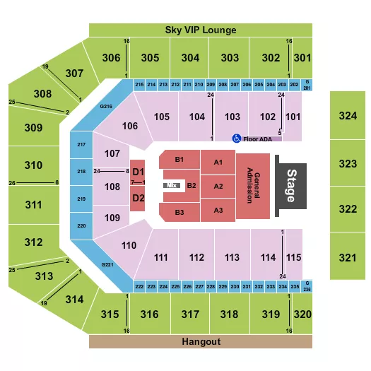 CO OP LIVE SPRINGSTEEN Seating Map Seating Chart