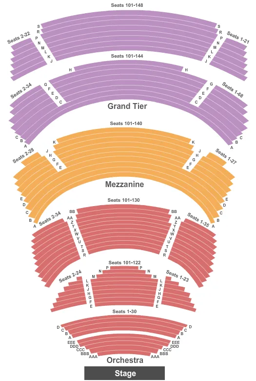END STAGE Seating Map Seating Chart