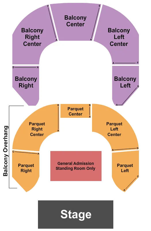 ENDSTAGE GA 2 Seating Map Seating Chart