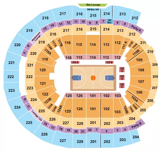 BASKETBALL Seating Map Seating Chart