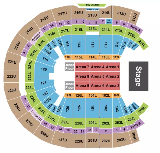 DALVIN LA MELODIA Seating Map Seating Chart