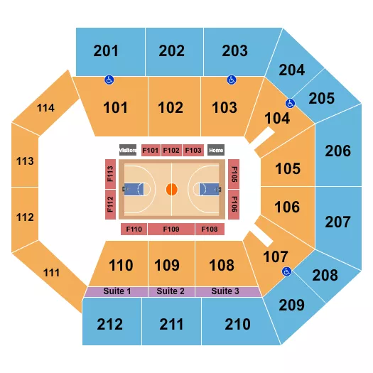 BASKETBALL WINGS Seating Map Seating Chart