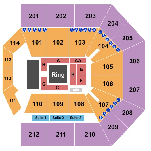 WRESTLING 2 Seating Map Seating Chart