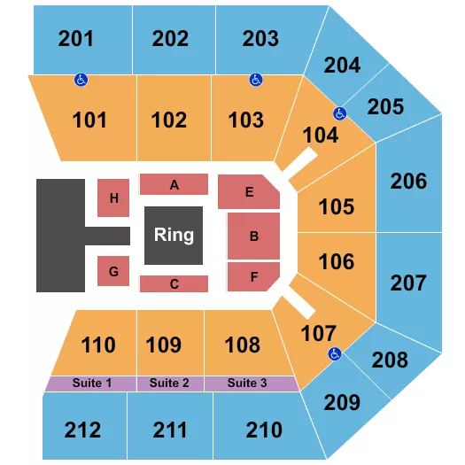 WRESTLING 3 Seating Map Seating Chart