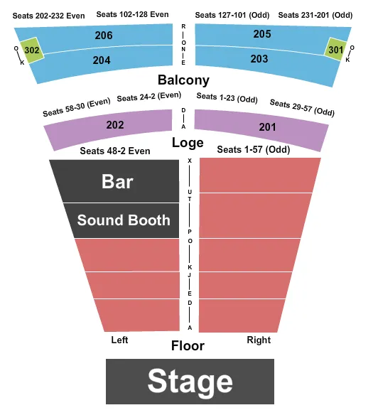 ENDSTAGE GA FLOOR Seating Map Seating Chart