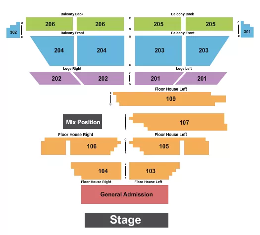 ENDSTAGE 2 GA Seating Map Seating Chart