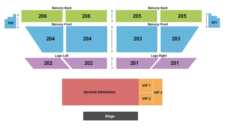 ENDSTAGE 5 Seating Map Seating Chart