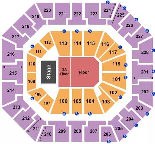 ENDSTAGE GA RSVD FLOOR Seating Map Seating Chart