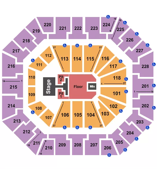 PHIL WICKHAM Seating Map Seating Chart
