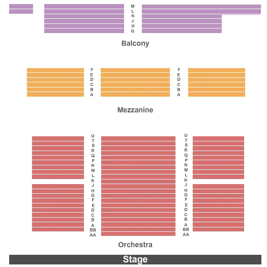 COLONIAL THEATRE KEENE END STAGE Seating Map Seating Chart