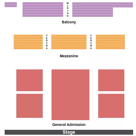 COLONIAL THEATRE KEENE ENDSTAGE GA ORCH Seating Map Seating Chart