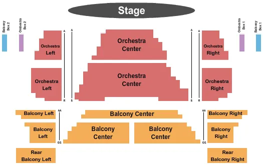 COLONIAL THEATRE PITTSFIELD ENDSTAGE 2 Seating Map Seating Chart