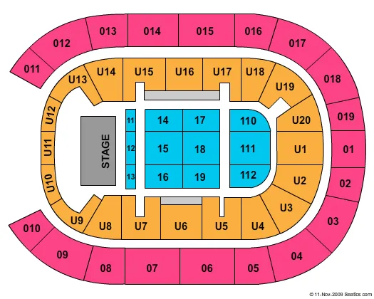BARCLAYS ARENA HAMBURG END STAGE Seating Map Seating Chart
