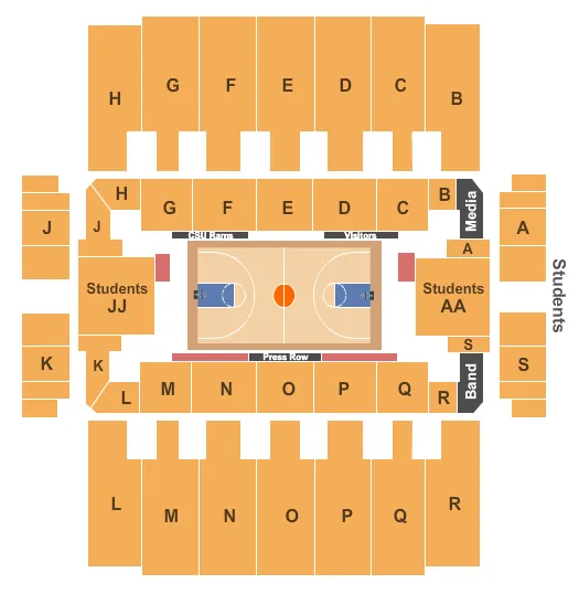 COLORADO STATE UNIVERSITY MOBY ARENA BASKETBALL Seating Map Seating Chart
