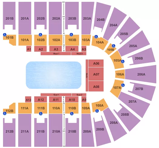 DISNEY ON ICE Seating Map Seating Chart
