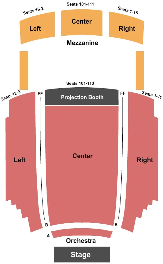 UPTOWN THEATER RI END STAGE Seating Map Seating Chart