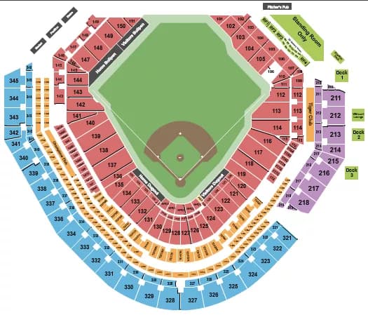 BASEBALL Seating Map Seating Chart
