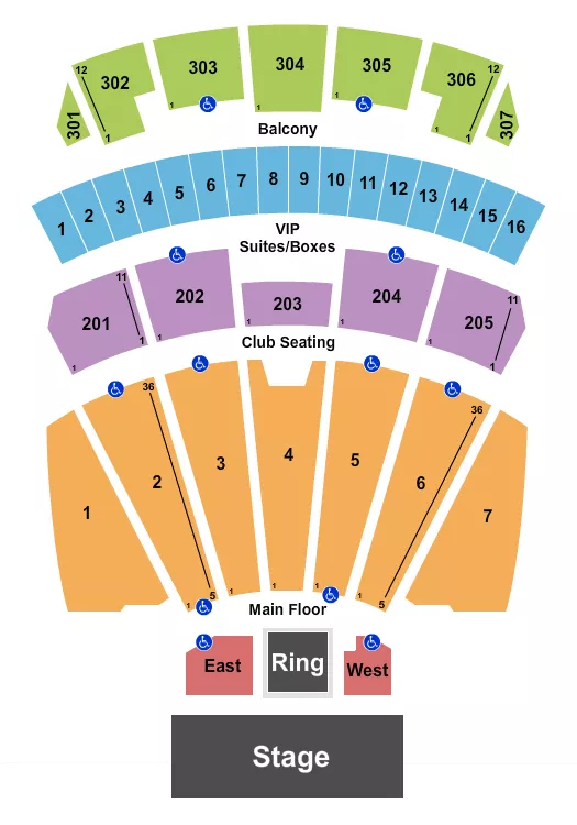 AEW Seating Map Seating Chart