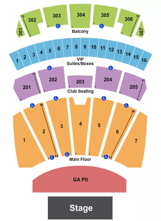 ENDSTAGE GA PIT Seating Map Seating Chart