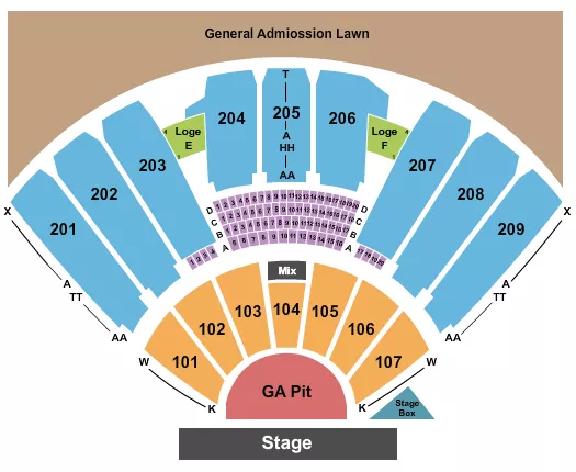 ENDSTAGE PIT 100 K START Seating Map Seating Chart