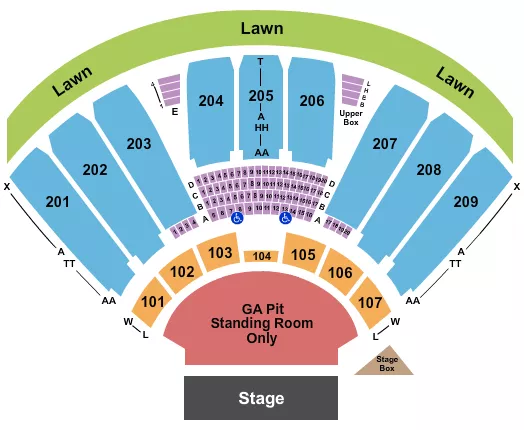 ENDSTAGE PIT 100 L START Seating Map Seating Chart