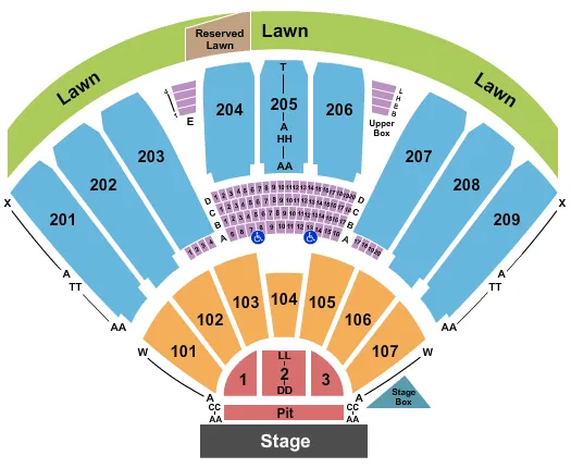 END STAGE Seating Map Seating Chart