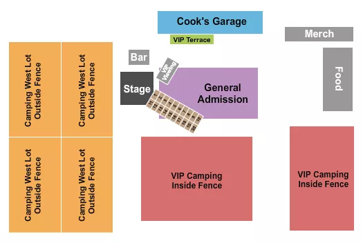 COOKS GARAGE ENDSTAGE Seating Map Seating Chart