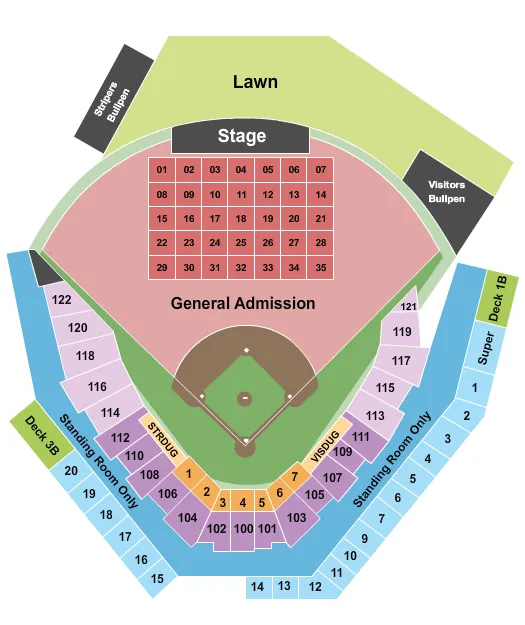 END STAGE Seating Map Seating Chart