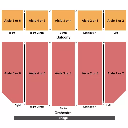 ENDSTAGE AISLE Seating Map Seating Chart